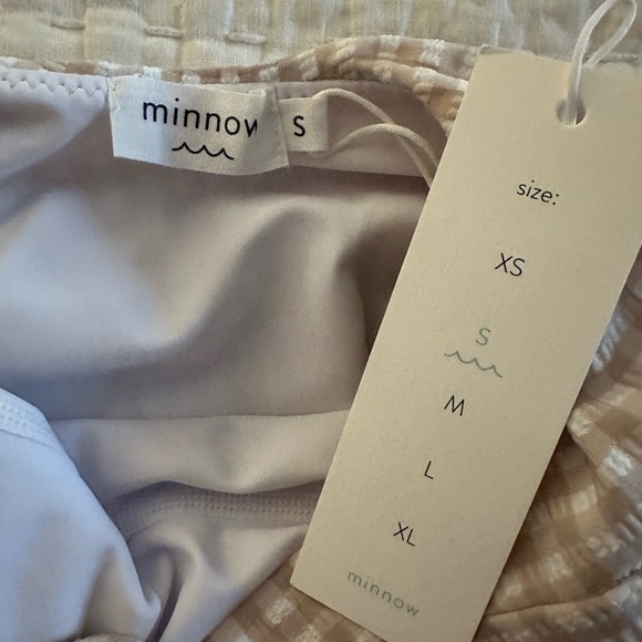 Minnow brown crinkle gingham one piece bathing suit - Picture 6 of 6